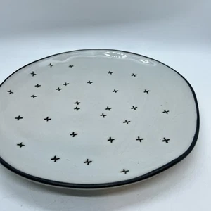 HEARTH & HAND Magnolia Dessert Plate, 8.5” ivory Black + plus pattern star dish - Picture 1 of 7