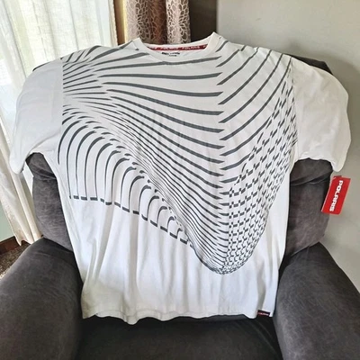 Polaris Classic White Red Tee Shirt Men's XL Wide Embroidered Logo 100% Cotton  - Image 1 of 4