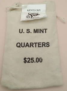 Sealed Bag Kentucky State Quarters (D) U.S. Mint $25 100 quarters YY488-29 - Picture 1 of 4