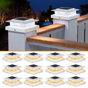Post Cap Lights 12pack, 4x4 Deck Fence Post Solar Lights Outdoor with Warm Wh... - Picture 1 of 6