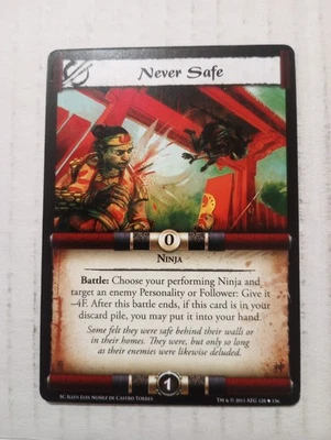 L5R Legend of the Five Rings CCG Fate Deck Never Safe 128 Second City Uncommon - Image 1 of 2