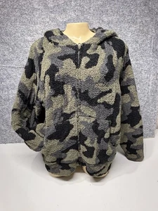 Barefoot Dreams Hoodie Womens Medium Cozychic Relaxed Thick Camo Zip - Picture 1 of 5