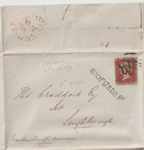 1844 LONDON M/X NUMBER ? IN MALTESE CROSS MOORGATE St IN THE QUEENS BENCH LETTER - Picture 1 of 3