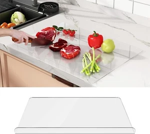 Clear Acrylic Cutting Chopping Board Lip Non Slip Worktop Protector LARGE 42x32 - Picture 1 of 4