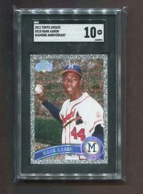 HANK AARON MILWAUKEE BRAVES 2011 TOPPS DIAMOND ANNIVERSARY CARD US10 SGC 10 - Image 1 of 2