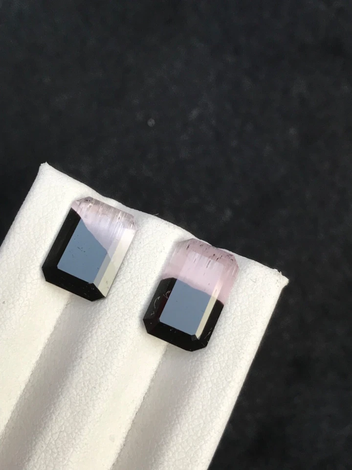 9.1ct Natural Bicolor Tourmaline Pair Nice Color and Luster from Afghanistan - Image 1 of 4