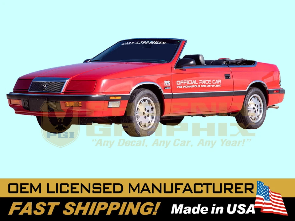Chrysler LeBaron Indy Indianapolis 500 1987 calcomanía de puerta de auto a rayas Foto 1 de 1