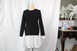 NWOT English Factory black mini white sweater-dress SIZE M - Picture 1 of 6
