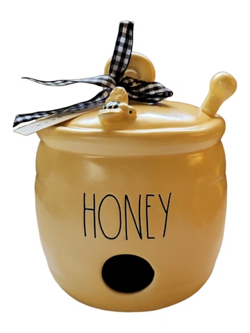 Rae Dunn Honeypot Birdhouse Kitchen Garden She Shed Decor Yellow Ceramic Cover