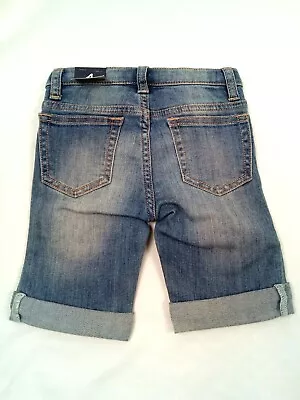 Lands'End Girls Stretch Jeans Shorts with Cuffed Legs and Adjustable Waistband - Image 1 of 4