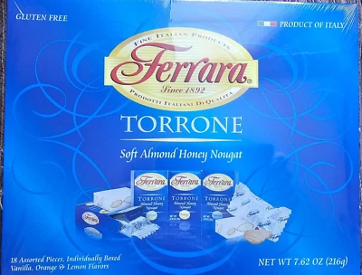 TORRONE Soft Almond Honey Nougat Candy, FERRARA  18 Assorted Pieces  7.62 G - Image 1 of 3