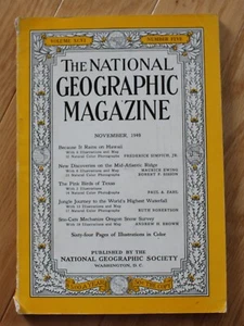 National Geographic noviembre de 1949; Mid-Atlantic Ridge; Angel Falls; Hawai - Imagen 1 de 15