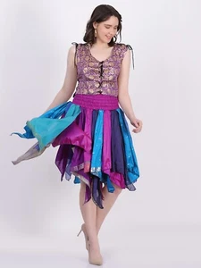 Mujer Verano Pixie Hojas Estilo Flary Hasta la Rodilla Falda Mezcla Venta al por mayor Lote 5 piezas - Imagen 1 de 7