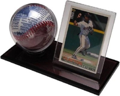 CSP Clear Acrylic Baseball Ball & Card Holder Desktop Display Case - Image 1 of 2
