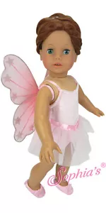 Juego de 3 piezas de disfraz de ballet mariposa rosa para muñecas chicas americanas de 18 - Imagen 1 de 2