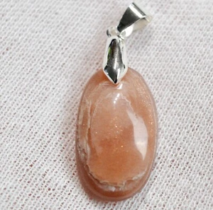 Sunstone 21 Carats - Natural Stone Cabochon Pendant - India / FQ61 - Picture 1 of 2