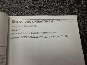 Ski-Doo Tundra/Skandic Series Operator's Guide - Bild 1 von 3