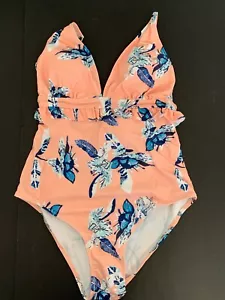 XL TengWeng Monokini Peach One Piece costume da bagno donna nuovo imbottito - Foto 1 di 6