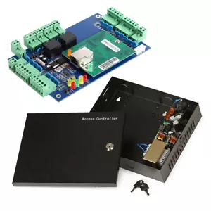 2 Door 4 Readers TCP/IP Access Control System 110V Power Supply Box Software T&A - Picture 1 of 12