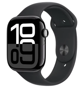 Apple Watch Series 10 46mm GPS Jet Black Case w Black Sport Band S/M MWWP3LW/A - Photo 1 sur 6
