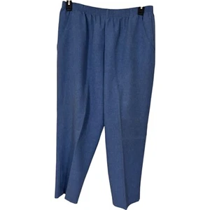 Briggs New York Womens Dress Pants 16P Blue Straight Leg Elastic Waist Pull On - Foto 1 di 6