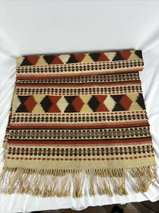 Alfombra de lana tejida a mano - Arte Kilim tribal vintage - 52x21 pulgadas - Imagen 1 de 8