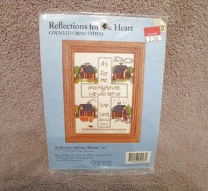 Vtg Candamar Religious Bible Verse Counted Cross Stitch Kit Joshua 24:15 Sealed - Picture 1 of 3