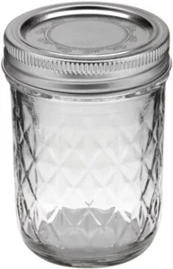 12 Ball 8 Oz Regular Mouth Quilted Crystal Jelly Jar With Lids Bands NEW IN BOX - Picture 1 of 2