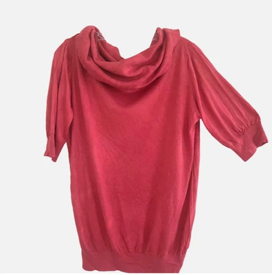 Túnica DKNY L 85 % seda 15 % cachemir suave tejido flexible dobladillo burbuja rosa coral Foto 1 de 4