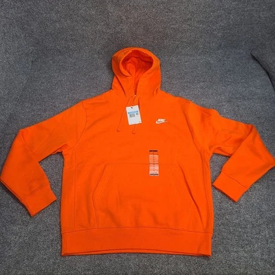 Nike Sudadera Para Hombres Mediana Seguridad Naranja Club Polar Pullover Sudadera con Capucha Suéter Foto 1 de 4