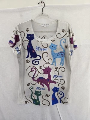 Camiseta Animal Rescue Stretch Cat. Manga curta poli/elastano. Feminino médio  - Imagem 1 de 4