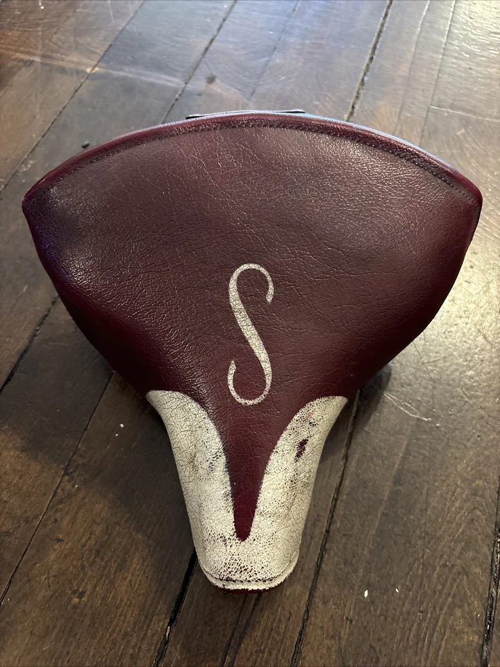 Винтажное седло Schwinn Deluxe бордовые хромированные пружины сиденье S  - Изображение 1 из 4