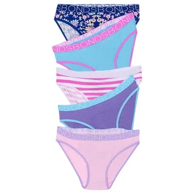Bonds Girls Bikini 5 Pack Underwear Multi 18W Print - image 1 of 4