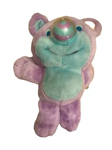 Vintage 1987 Playskool Purple Nosy Bear Plush Teddy Spiral Spin Nose Dizzy - Picture 1 of 6