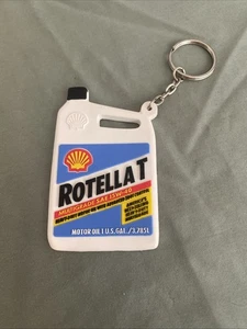 VTG Shell Rotella T 1 Gallon Motor Oil Advertising Keychain Vintage 2” across - Picture 1 of 4