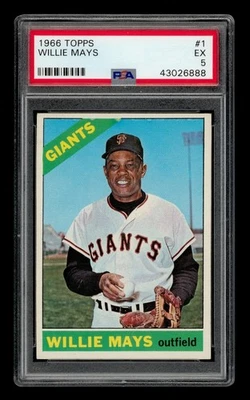 1966 Topps Set-Break #1 Willie Mays PSA 5 EX Foto 1 de 3