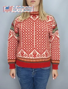 VTG DALE OF NORWAY Lillehammer 1994 Olympics Wool Sweater Women’s Size *12* Red - Picture 1 of 23