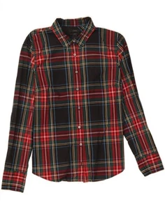J. CREW Womens Perfect Fit Shirt UK 12 Medium Red Plaid Cotton UE06 - Picture 1 of 3
