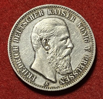 Prussia 2 Mark 1888 A Silver Coin Wilhelm I KM#510 T8513 - Image 1 of 2