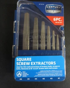 Century Drill & Tool 73214 6-Piece Square Flute Screw Extractor Set, #1 - #6, - Picture 1 of 1