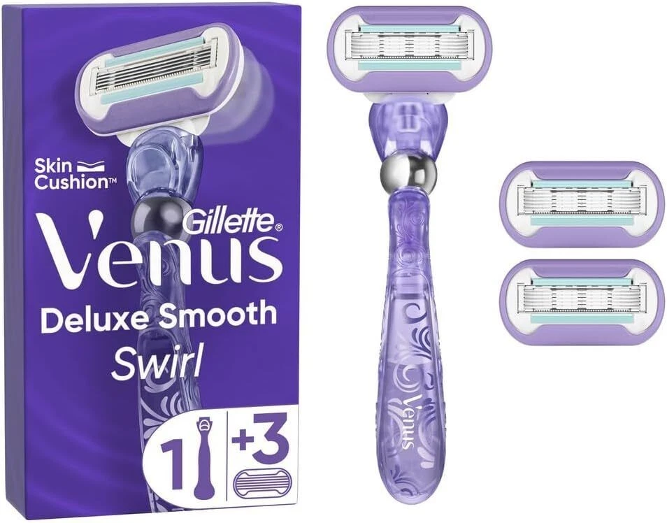 GILLETTE (VENUS LINE) Gillette Venus Deluxe Smooth Swirl Women'S Raz Or With 3 Replacement Cartridges