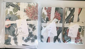 Pottery Barn Bloom Floral Duvet Cover Mauve Blue Queen 2 Standard Shams 3pc - Picture 1 of 12
