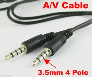 1pcs 3.5mm Male to Male 4way 3ring 4 pole TRRS AV cable 1M/3.3Ft 1set - Picture 1 of 6