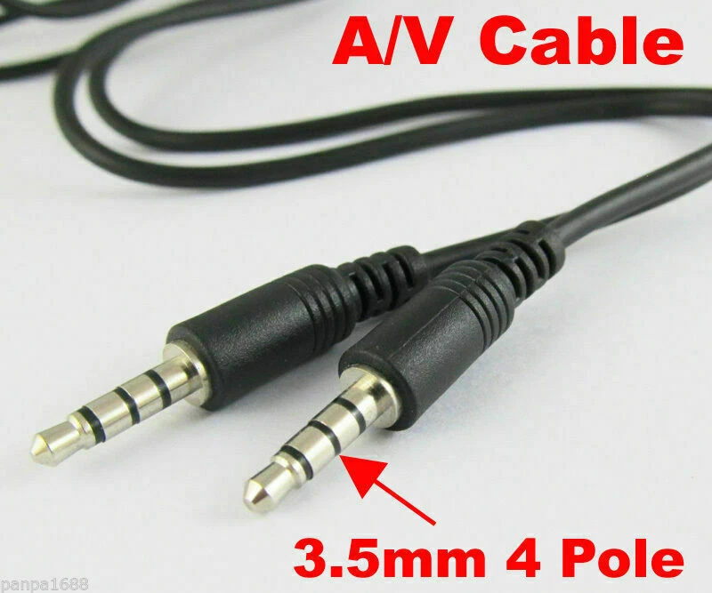 1pcs 3.5mm Male to Male 4way 3ring 4 pole TRRS AV cable 1M/3.3Ft 1set - Image 1 of 1
