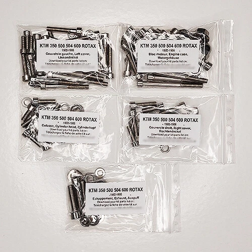 KTM 500 504 GS MX K4 1982-1986 ROTAX Kit viti brugola inox motore completo  Foto 1 de 1