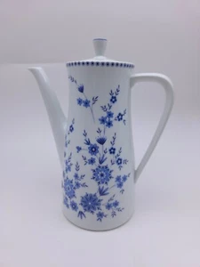 Vintage Seltmann Weiden Bavaria Blau Doris Kaffeekanne mit Deckel - Bild 1 von 9