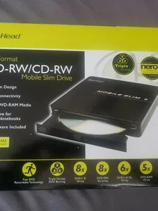 GEAR HEAD 8XDVDEXT Black Triple Format DVD-RW/CD-RW Mobile Slim Drive - Picture 1 of 4