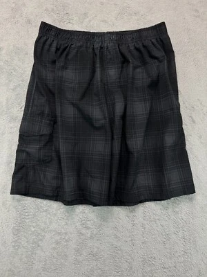 Burnside Bañador Pantalones Cortos Para Hombre Grande Negro Gris Cuadros Carga Bolsillo Tabla 1 Foto 1 de 4