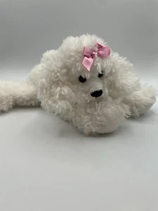 Mary Meyer Flip Flops BIANCA Bichon Frise White Poodle Dog Plush Pink Bow 12" - Picture 1 of 10