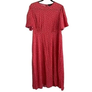 New Look Red & Pink Floral Dress, US 14 Cottagecore Spring Easter - Picture 1 of 16